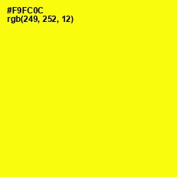 #F9FC0C - Yellow Color Image