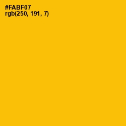 #FABF07 - Amber Color Image