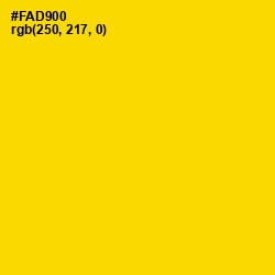 #FAD900 - School bus Yellow Color Image