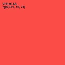 #FB4C4A - Sunset Orange Color Image