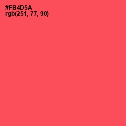 #FB4D5A - Sunset Orange Color Image