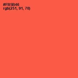 #FB5B46 - Sunset Orange Color Image