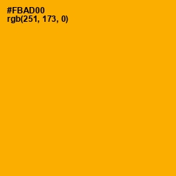 #FBAD00 - Yellow Sea Color Image
