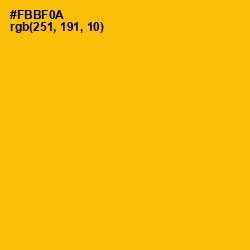 #FBBF0A - Amber Color Image