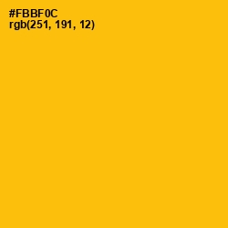 #FBBF0C - Amber Color Image