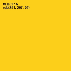 #FBCF1A - Lightning Yellow Color Image