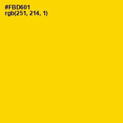 #FBD601 - Gold Color Image