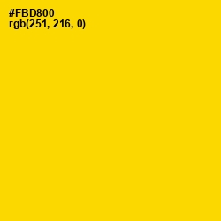 #FBD800 - School bus Yellow Color Image