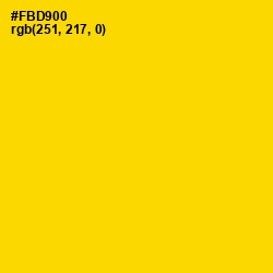 #FBD900 - School bus Yellow Color Image