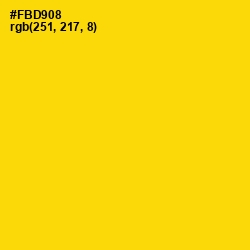 #FBD908 - School bus Yellow Color Image