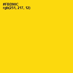 #FBD90C - School bus Yellow Color Image