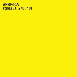 #FBF00A - Yellow Color Image