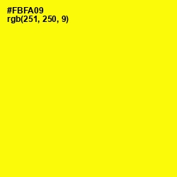 #FBFA09 - Yellow Color Image
