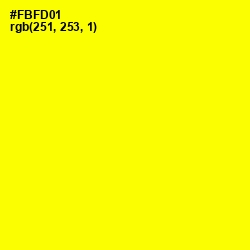 #FBFD01 - Yellow Color Image