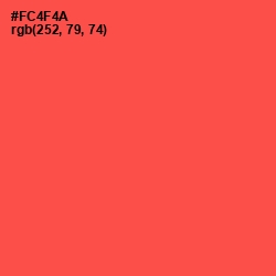 #FC4F4A - Sunset Orange Color Image