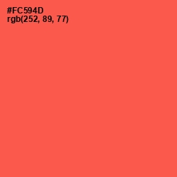 #FC594D - Sunset Orange Color Image