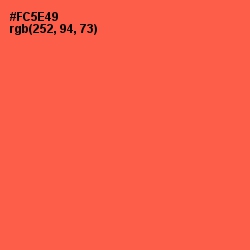 #FC5E49 - Sunset Orange Color Image