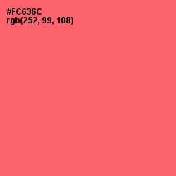 #FC636C - Brink Pink Color Image