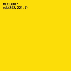 #FCDD07 - School bus Yellow Color Image