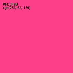 #FD3F8B - Wild Strawberry Color Image