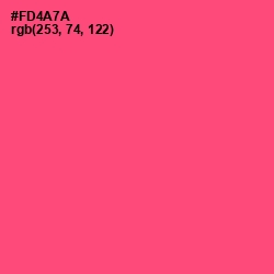 #FD4A7A - Wild Watermelon Color Image