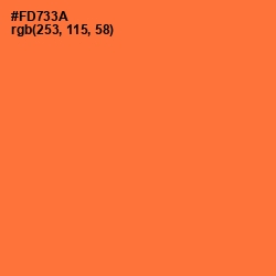 #FD733A - Burning Orange Color Image