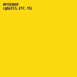 #FDD90F - School bus Yellow Color Image