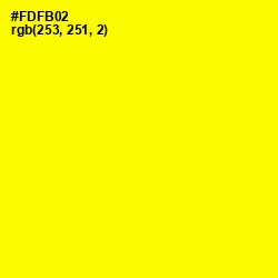 #FDFB02 - Yellow Color Image