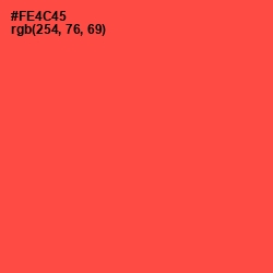 #FE4C45 - Sunset Orange Color Image