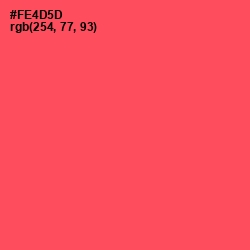 #FE4D5D - Sunset Orange Color Image
