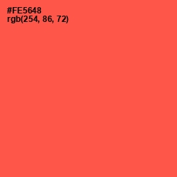 #FE5648 - Sunset Orange Color Image