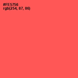 #FE5756 - Sunset Orange Color Image