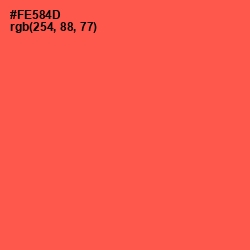 #FE584D - Sunset Orange Color Image
