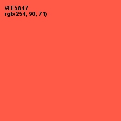 #FE5A47 - Sunset Orange Color Image