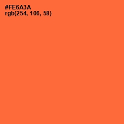 #FE6A3A - Outrageous Orange Color Image