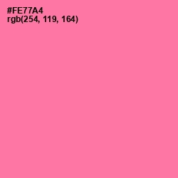 #FE77A4 - Hot Pink Color Image
