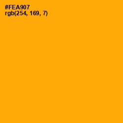 #FEA907 - Yellow Sea Color Image