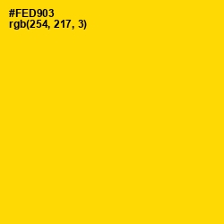 #FED903 - School bus Yellow Color Image