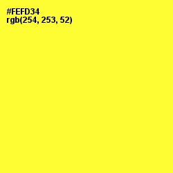 #FEFD34 - Golden Fizz Color Image