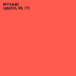 #FF5A4D - Sunset Orange Color Image