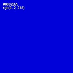 #0002DA - Dark Blue Color Image
