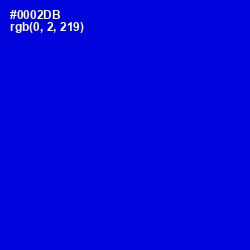#0002DB - Dark Blue Color Image