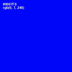 #0007F8 - Blue Color Image