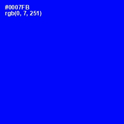 #0007FB - Blue Color Image