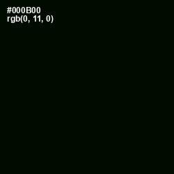 #000B00 - Black Color Image