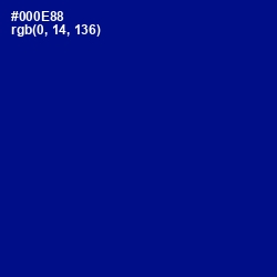 #000E88 - Navy Blue Color Image
