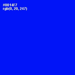 #0014F7 - Blue Color Image