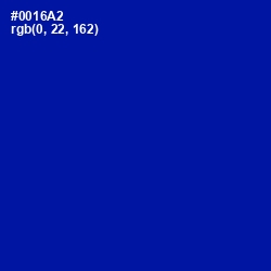 #0016A2 - International Klein Blue Color Image