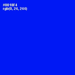 #0018F4 - Blue Color Image