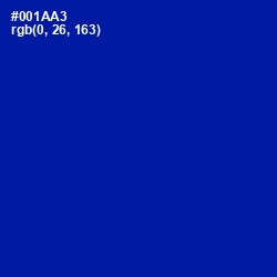 #001AA3 - International Klein Blue Color Image